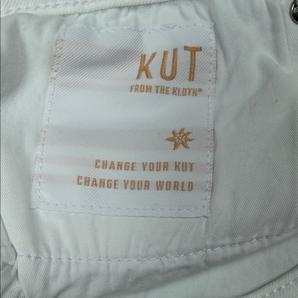 Kut from the Kloth Amy Crop Staright White Jeans. NWT. Size 14 - Picture 4 of 6